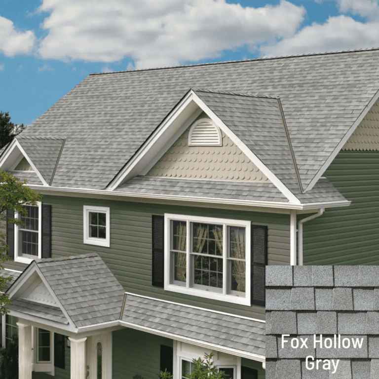 fox hollow gray GAF timberline HDZ architectural shingles on home