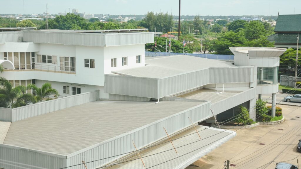 commercial flat roof building
